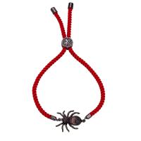 Hilo de algodón Pulsera, con aleación de zinc & Acrílico, Araña, chapado, con diamantes de imitación, más colores para la opción, 21mm, longitud:aproximado 9 Inch, Vendido por Sarta