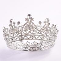 Bridal Tiaras, Zinc Alloy, Crown, plated, micro pave rhinestone & for woman 135mm,70mm 