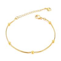 Brass Bracelets, with 2inch extender chain, gold color plated, adjustable & for woman, golden, 3mm Approx 7 Inch 