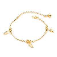 Brass Bracelets, with 2inch extender chain, gold color plated, adjustable & for woman, golden, 14mm Approx 7 Inch 