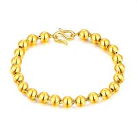 Brass Bracelets, gold color plated, for woman, golden, 6mm Approx 8 Inch 