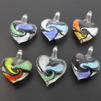 Lampwork Pendants, Heart, mixed colors Approx 8mm 