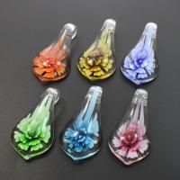 Inner Flower Lampwork Pendants, mixed colors Approx 8mm 