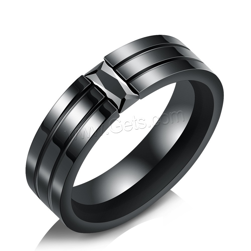 Titan Stahl Fingerring, Titanstahl, Kreisring, schwärzen, verschiedene Größen vorhanden & für den Menschen, 22.1mm, 2.4mm, Größe:7-12, verkauft von PC