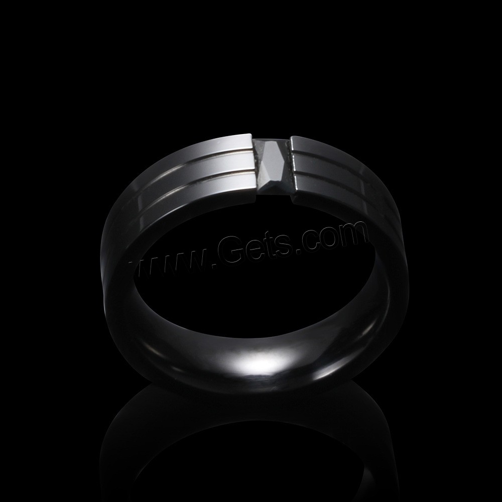 Titan Stahl Fingerring, Titanstahl, Kreisring, schwärzen, verschiedene Größen vorhanden & für den Menschen, 22.1mm, 2.4mm, Größe:7-12, verkauft von PC