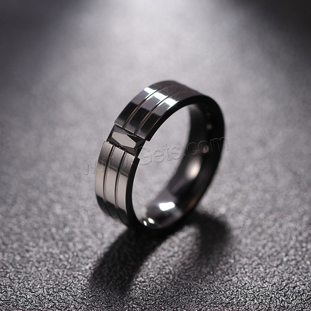 Titan Stahl Fingerring, Titanstahl, Kreisring, schwärzen, verschiedene Größen vorhanden & für den Menschen, 22.1mm, 2.4mm, Größe:7-12, verkauft von PC