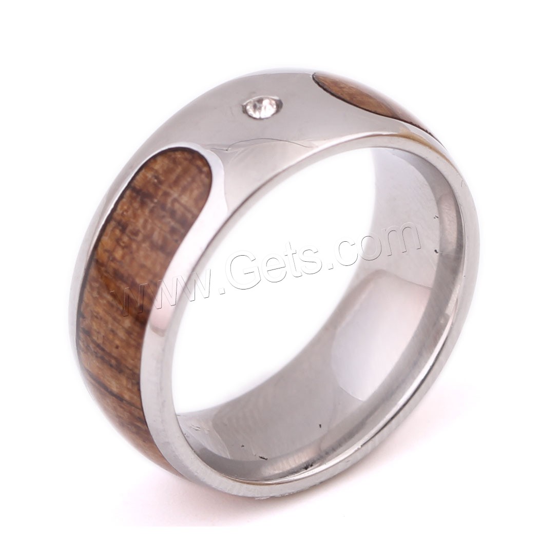 Titan Stahl Fingerring, Titanstahl, Kreisring, unisex & verschiedene Größen vorhanden & Emaille & mit Strass, originale Farbe, 8mm, Größe:7-12, verkauft von PC