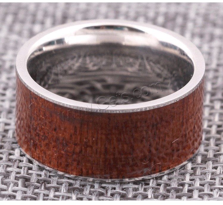 Titan Stahl Fingerring, Titanstahl, Kreisring, unisex & verschiedene Größen vorhanden & Emaille, Kaffeefarbe, Größe:7-12, verkauft von PC