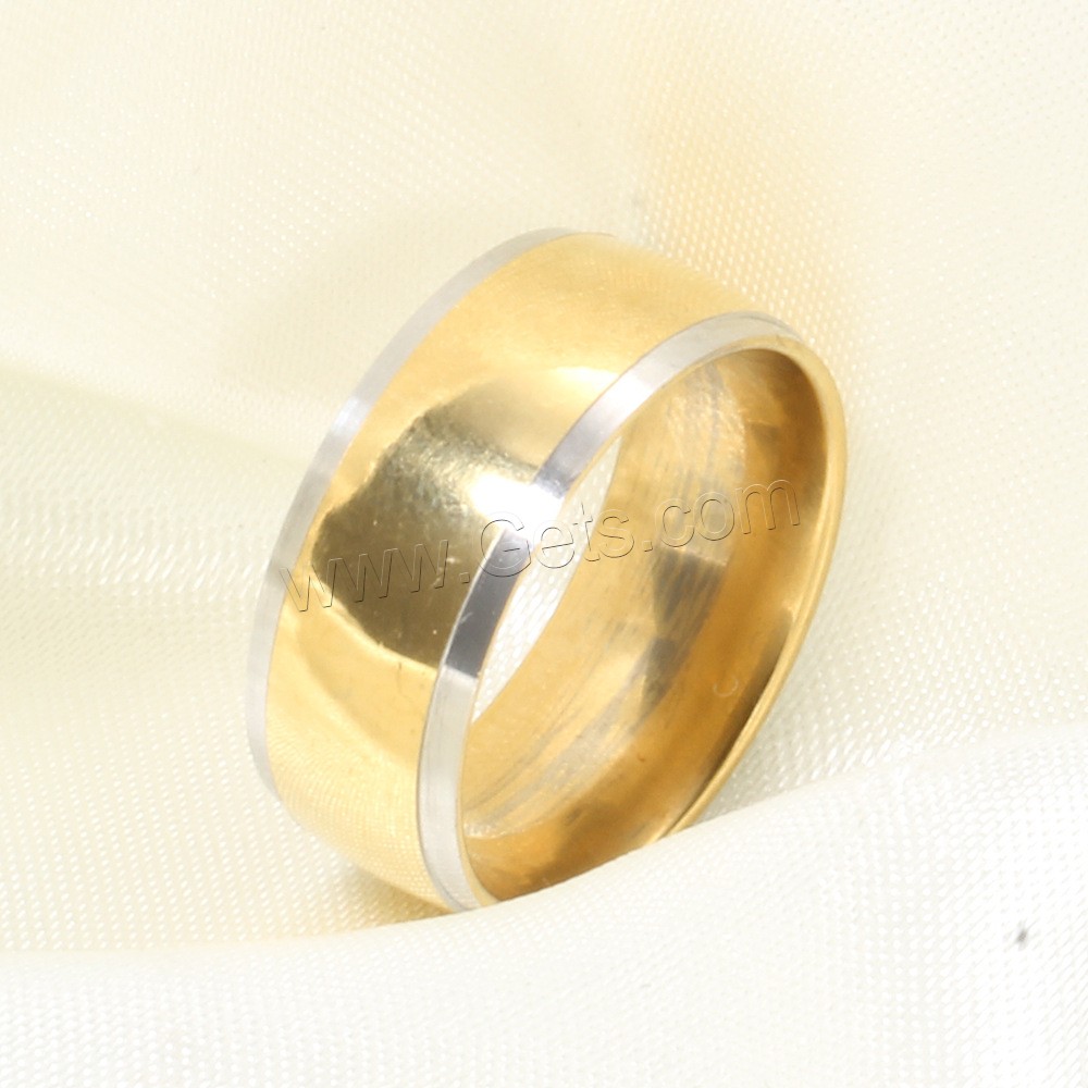 Bague en acier inoxydable, beignet, Placage de couleur d'or, normes différentes pour le choix & pour homme, 8mm, Taille:7-12, Vendu par PC