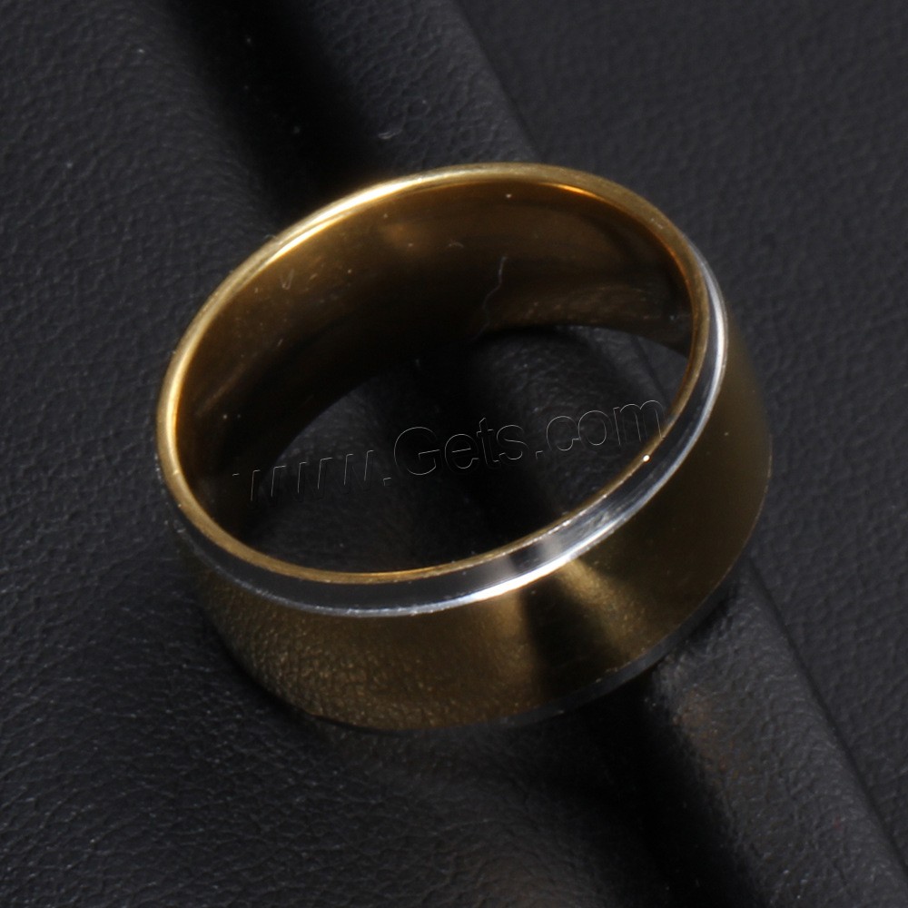 Bague en acier inoxydable, beignet, Placage de couleur d'or, normes différentes pour le choix & pour homme, 8mm, Taille:7-12, Vendu par PC