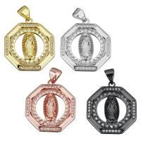 Cubic Zirconia Micro Pave Brass Pendant, plated, micro pave cubic zirconia Approx 