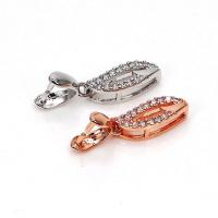 clip de pince en laiton, feuille, Placage, pavé de micro strass, plus de couleurs à choisir, 12.5mm,4mm Vendu par lot