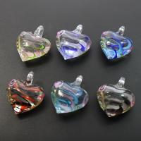 Lampwork Pendants, Heart, inner twist, mixed colors Approx 7mm 