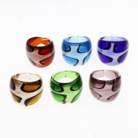 Bague Murano, chalumeau, unisexe & poudre argentée, couleurs mélangées îte, Vendu par boîte