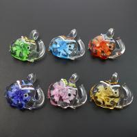 Animal Lampwork Pendants, Elephant, bumpy & inner flower, mixed colors Approx 6mm 