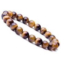 Tiger Eye Stone Bracelets, Round, Unisex, 8mm Approx 6.9 Inch 