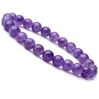 Level B Amethyst Bracelet, Round, Unisex, 8mm Approx 6.9 Inch 