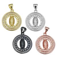 Cubic Zirconia Micro Pave Brass Pendant, plated, micro pave cubic zirconia Approx 