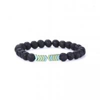 Lava Bead Bracelet, with Zinc Alloy, plated, Unisex 220*8mm 