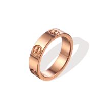 Titan Stahl Fingerring, Titanstahl, goldfarben plattiert, unisex & mit Strass, keine, 5*1.8mm, verkauft von PC