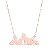 Zinc Alloy Necklace, Stainless Steel, with 50mm extender chain, Wolf, plated, Unisex 34*14mm Approx 17.7 Inch 