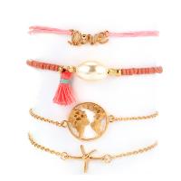 Zinc Alloy Bracelet Set, plated, 4 pieces & Adjustable & for woman, 51mm,56mm,62mm,64mm 