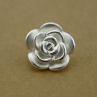 990 plata esterlina granos del resbalador, Rosa, chapado, más colores para la opción, 12x12x7mm, agujero:aproximado 2mm, Vendido por UD