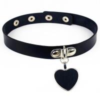 Mode Collier Choker, cuir PU, avec alliage de zinc, coeur, réglable & pour femme, plus de couleurs à choisir, 400mm, Vendu par lot