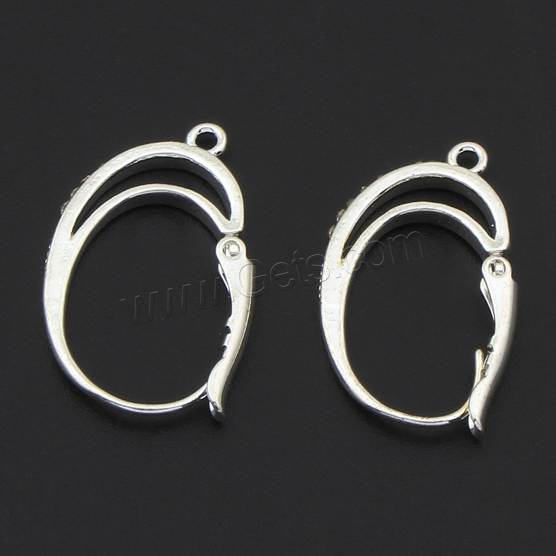 Brass Lever Back Earring Blank, plated, with rhinestone, more colors for choice, 16x12mm, Sold By PC