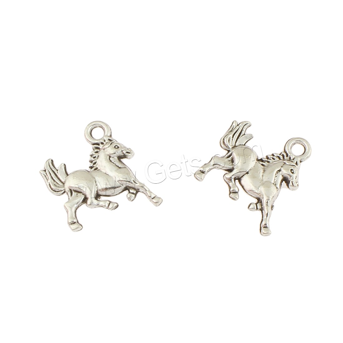 Colgantes Animales de Aleación de Zinc, Caballo, chapado en color de plata antigua, libre de níquel, plomo & cadmio, 15x14x2mm, agujero:aproximado 2mm, aproximado 500PCs/Bolsa, Vendido por Bolsa