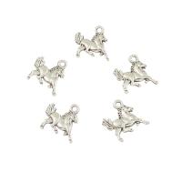 Colgantes Animales de Aleación de Zinc, Caballo, chapado en color de plata antigua, libre de níquel, plomo & cadmio, 15x14x2mm, agujero:aproximado 2mm, aproximado 500PCs/Bolsa, Vendido por Bolsa