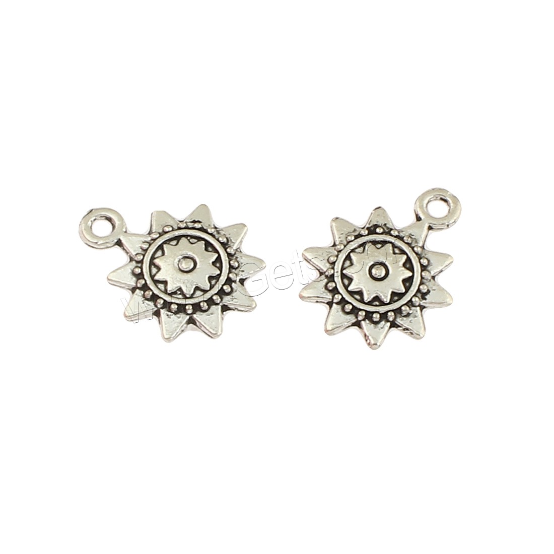 Zinc Alloy Flower Pendants, antique silver color plated, nickel, lead & cadmium free, 14x18x3mm, Hole:Approx 2mm, Approx 310PCs/Bag, Sold By Bag