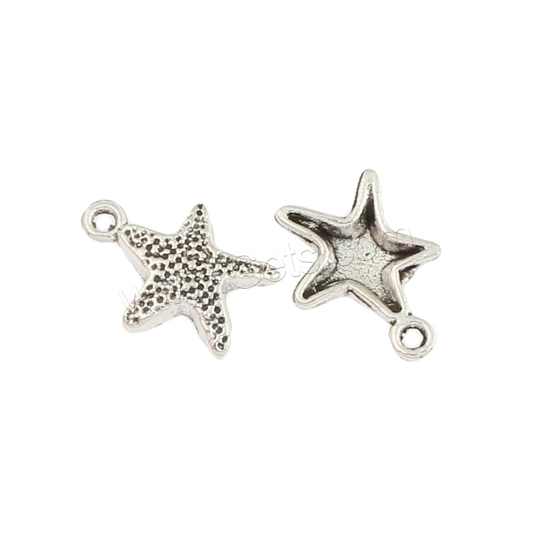 Zinc Alloy Star Pendant, antique silver color plated, nickel, lead & cadmium free, 12x16x3mm, Hole:Approx 2mm, Approx 550PCs/Bag, Sold By Bag