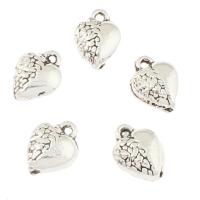 Colgantes de Aleación de Zinc en Forma de Corazón, chapado en color de plata antigua, libre de níquel, plomo & cadmio, 10x12x5mm, agujero:aproximado 2mm, aproximado 250PCs/Bolsa, Vendido por Bolsa