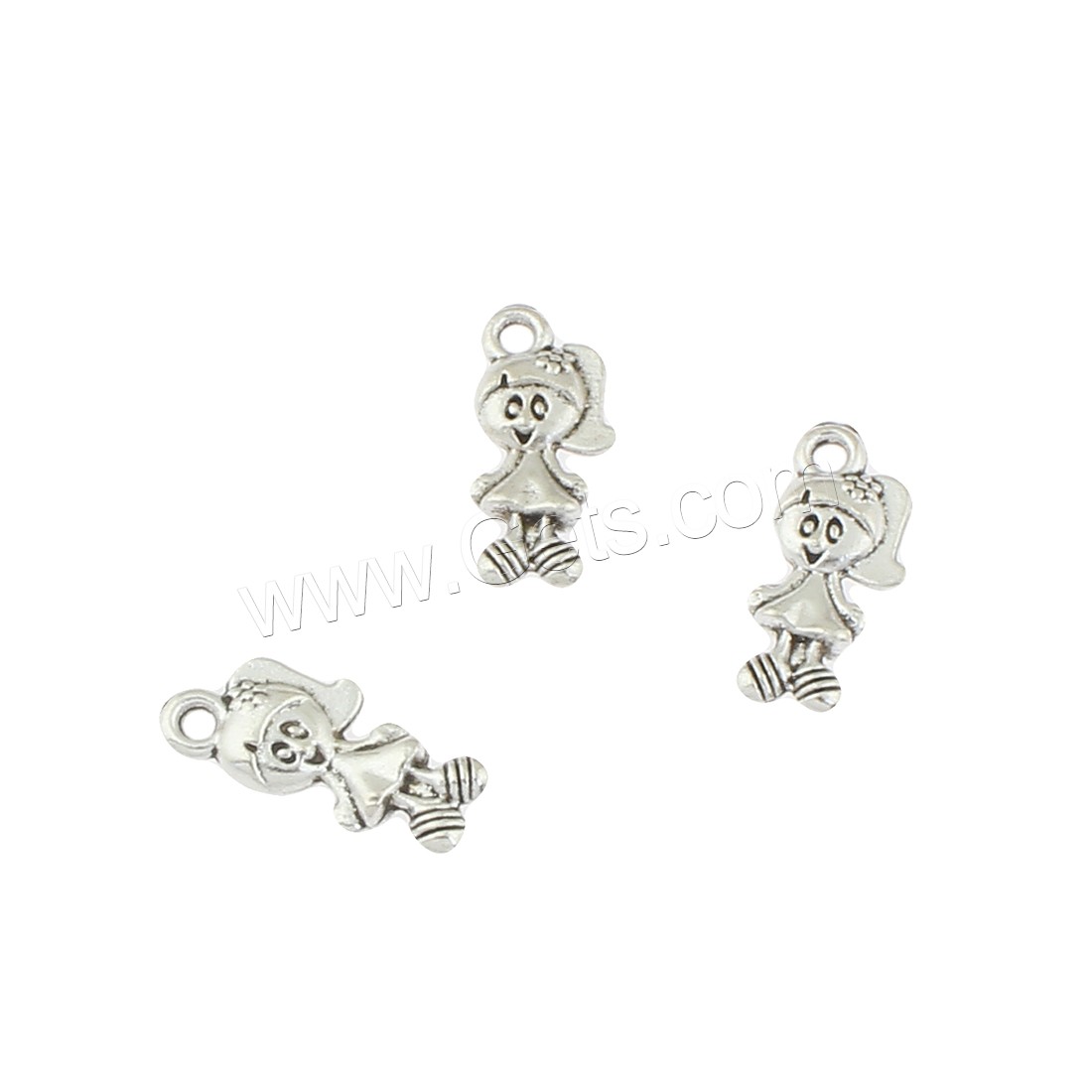 Character Shaped Zinc Alloy Pendants, Girl, antique silver color plated, nickel, lead & cadmium free, 7x16x2mm, Hole:Approx 1mm, Approx 710PCs/Bag, Sold By Bag