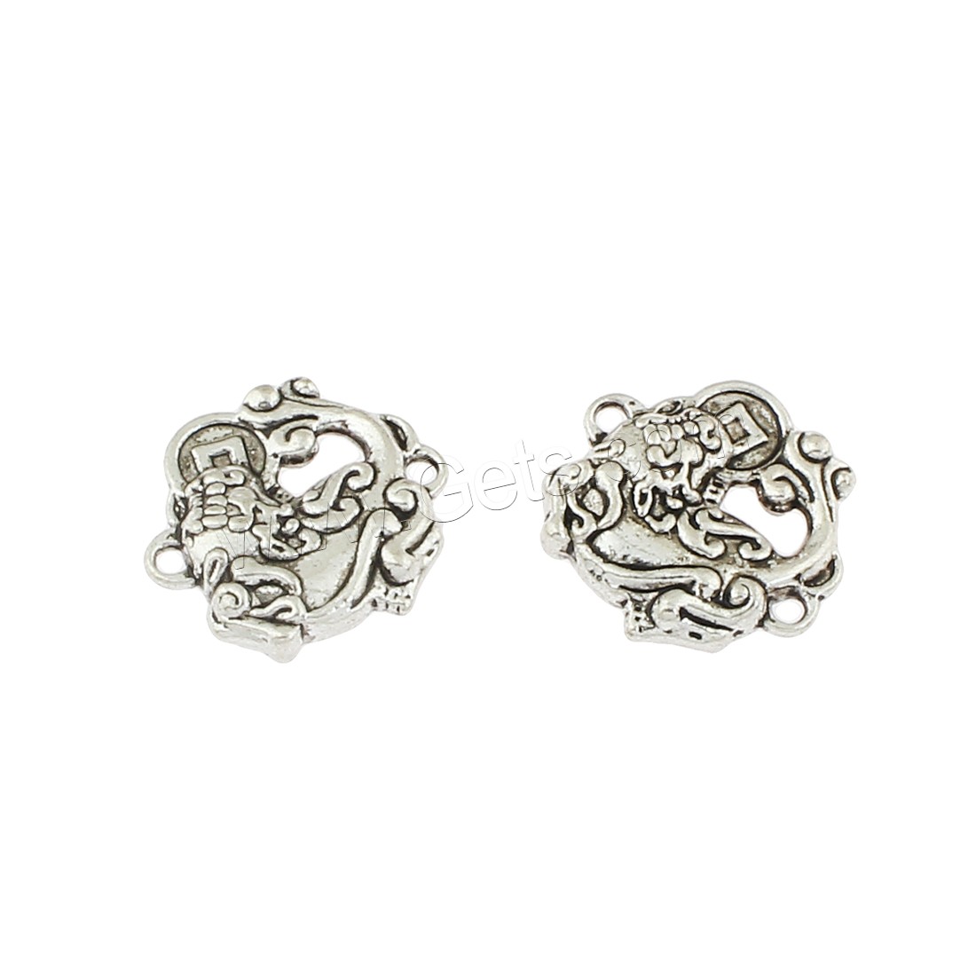 Zinc Alloy Charm Connector, antique silver color plated, 1/1 loop, 17x4mm, Hole:Approx 1mm, Approx 190PCs/Bag, Sold By Bag