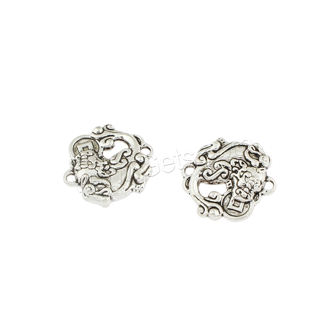 Zinc Alloy Charm Connector, antique silver color plated, 1/1 loop, 17x4mm, Hole:Approx 1mm, Approx 190PCs/Bag, Sold By Bag