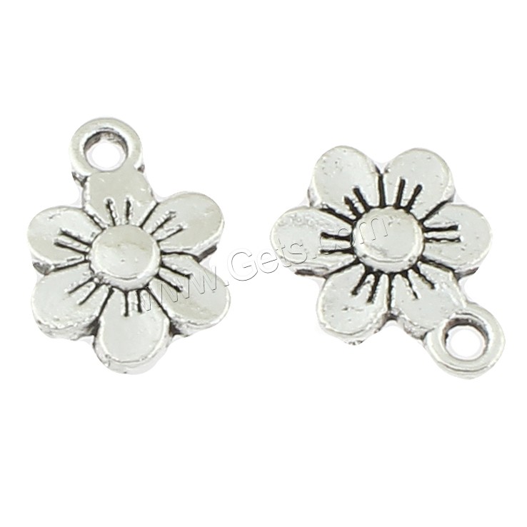 Zinc Alloy Flower Pendants, antique silver color plated, 10x13x2mm, Hole:Approx 1mm, Approx 1600PCs/Bag, Sold By Bag