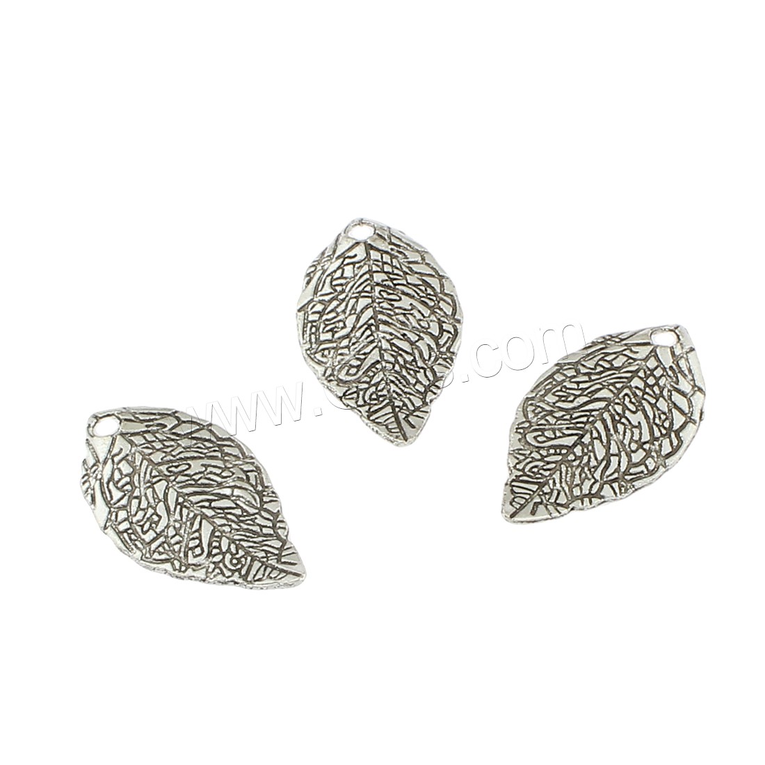 Zinklegierung Blatt Anhänger, antik silberfarben plattiert, 14x25x3mm, Bohrung:ca. 1mm, ca. 500PCs/Tasche, verkauft von Tasche