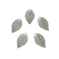 Pendentifs feuilles en alliage de zinc , Plaqué de couleur d'argent Environ 1mm, Environ Vendu par sac