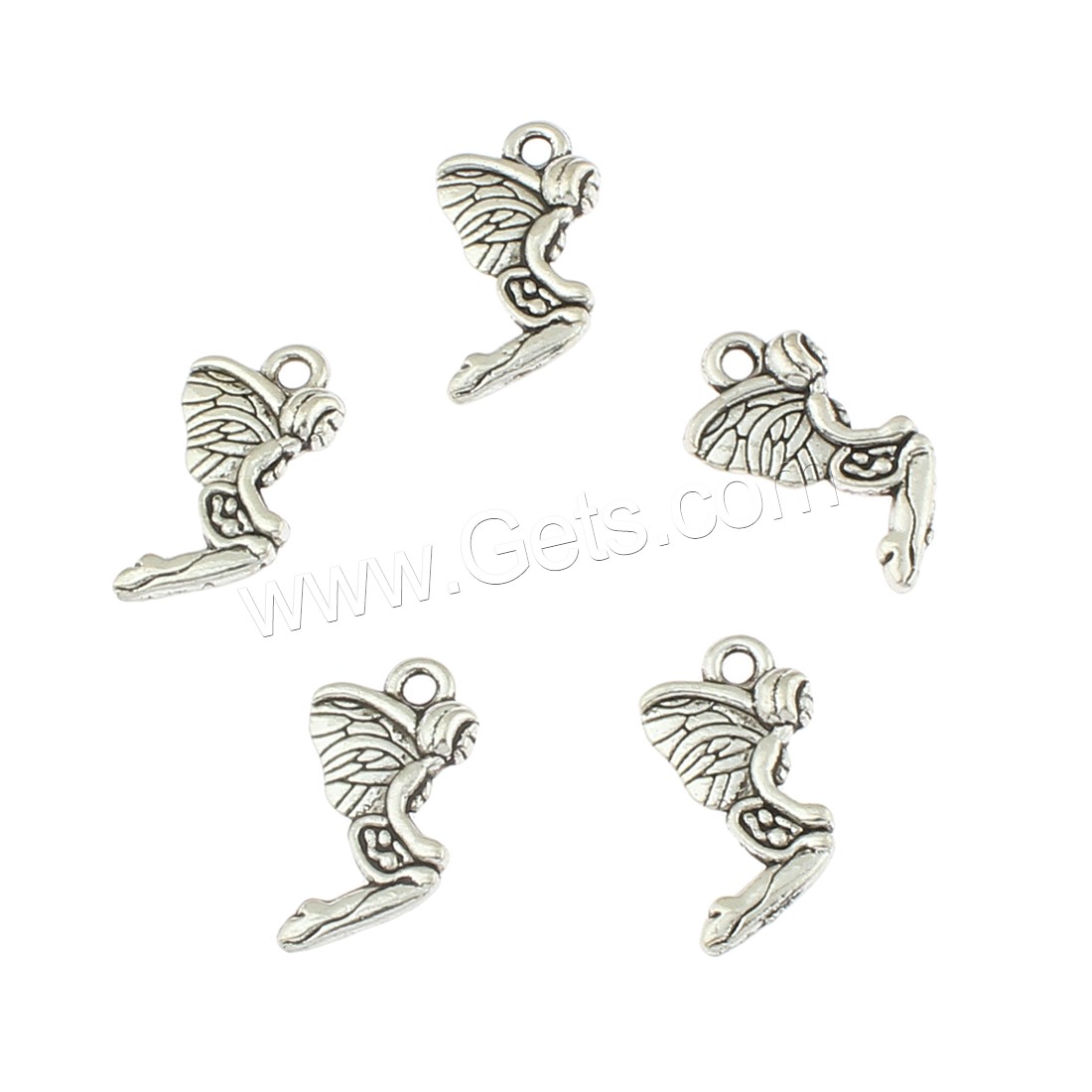 Zinc Alloy Jewelry Pendants, Angel, antique silver color plated, 10x21x4mm, Hole:Approx 2mm, Approx 410PCs/Bag, Sold By Bag