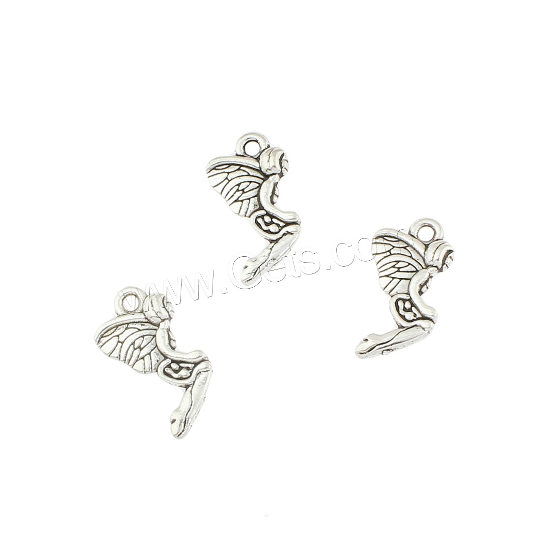 Zinc Alloy Jewelry Pendants, Angel, antique silver color plated, 10x21x4mm, Hole:Approx 2mm, Approx 410PCs/Bag, Sold By Bag