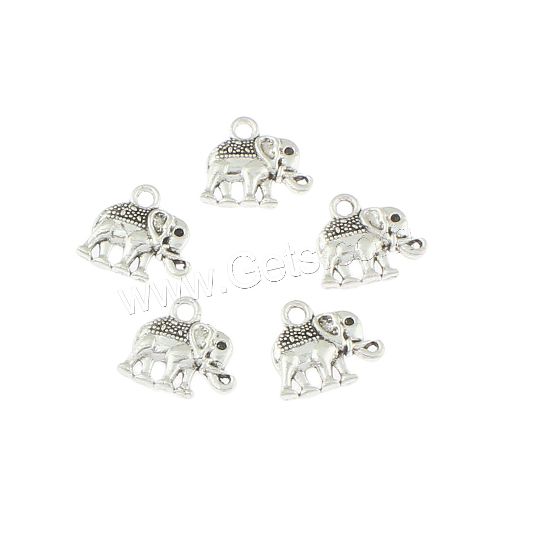 Colgantes Animales de Aleación de Zinc, Elefante, chapado en color de plata antigua, 12x13x3mm, agujero:aproximado 1mm, aproximado 550PCs/Bolsa, Vendido por Bolsa