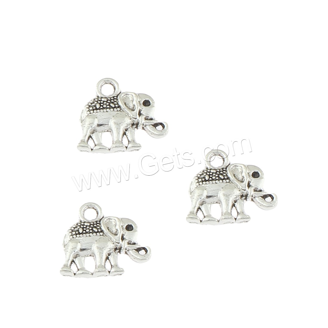 Colgantes Animales de Aleación de Zinc, Elefante, chapado en color de plata antigua, 12x13x3mm, agujero:aproximado 1mm, aproximado 550PCs/Bolsa, Vendido por Bolsa