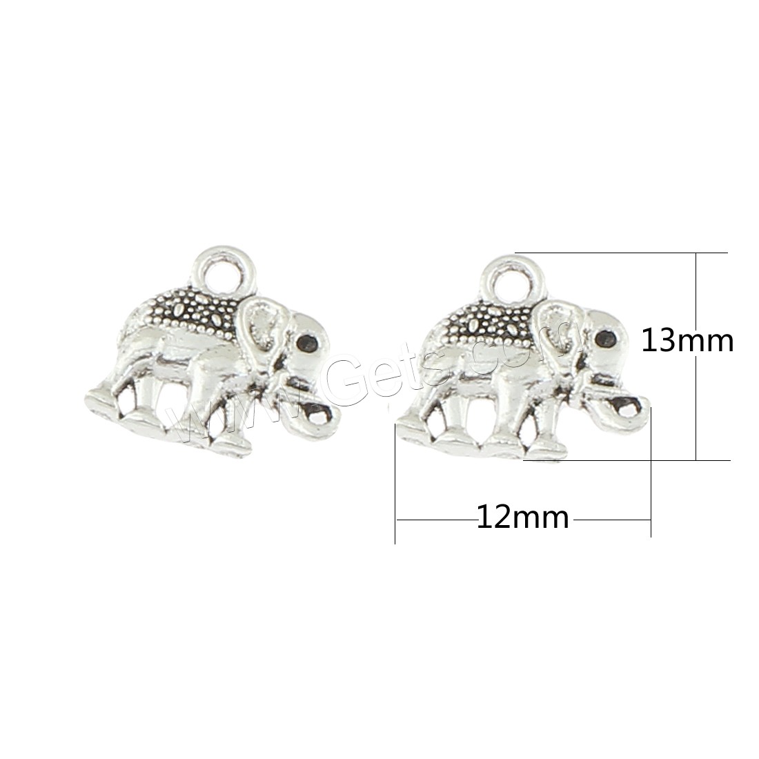 Colgantes Animales de Aleación de Zinc, Elefante, chapado en color de plata antigua, 12x13x3mm, agujero:aproximado 1mm, aproximado 550PCs/Bolsa, Vendido por Bolsa