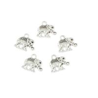 Pendentifs animaux en alliage de zinc, éléphant, Plaqué de couleur d'argent Environ 1mm, Environ Vendu par sac