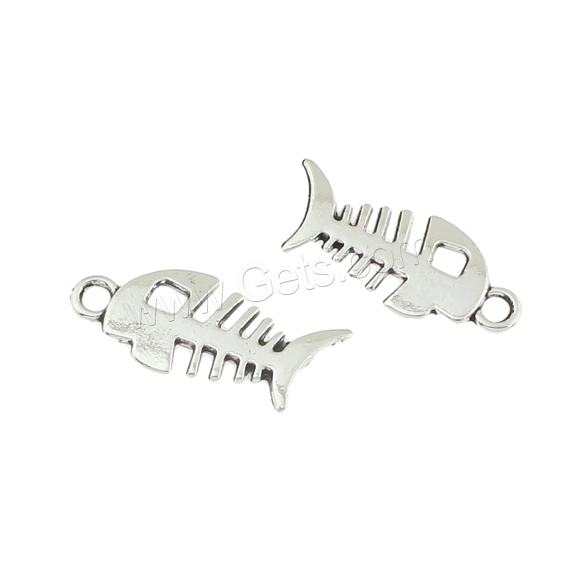 Pendentifs animaux en alliage de zinc, poisson, Plaqué de couleur d'argent, 11x26x2mm, Trou:Environ 2mm, Environ 290PC/sac, Vendu par sac