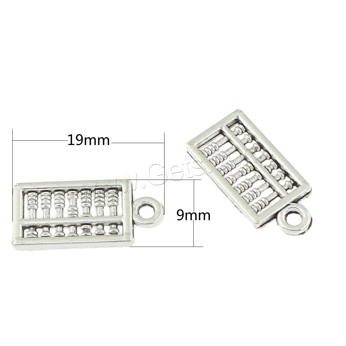 Zinc Alloy Jewelry Pendants, Abacus, antique silver color plated, 19x9x2mm, Hole:Approx 2mm, Approx 450PCs/Bag, Sold By Bag