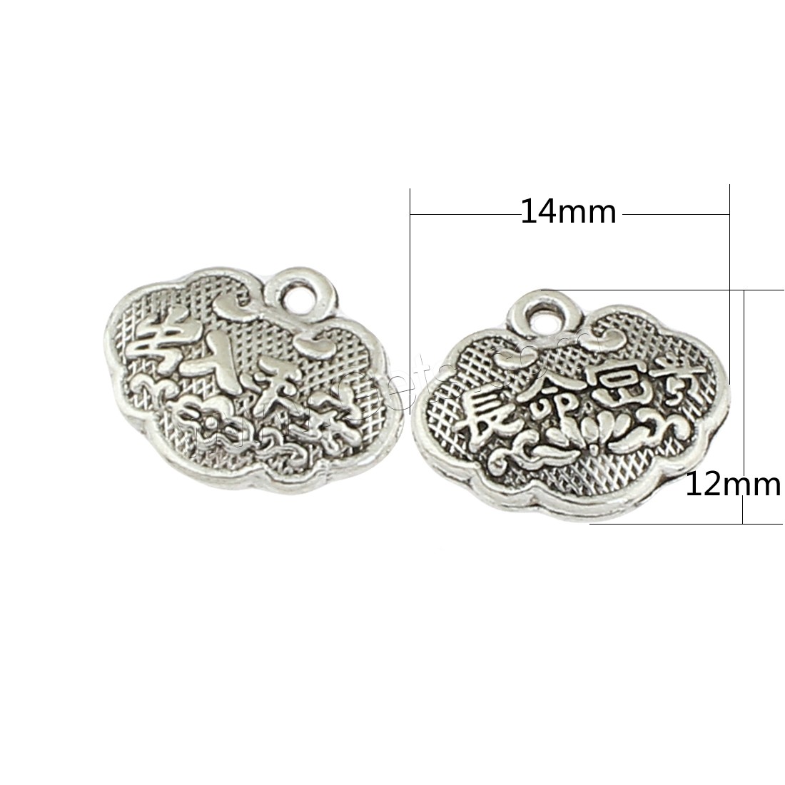 Zink Legierung Schmuck Anhänger, Zinklegierung, antik silberfarben plattiert, 14x12x4mm, Bohrung:ca. 1mm, ca. 290PCs/Tasche, verkauft von Tasche