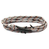 cordón poliéster Pulsera, con aleación de zinc, Tiburón, pistola de color negro chapado, multicapa & unisexo, más colores para la opción, longitud:aproximado 29 Inch, Vendido por Sarta